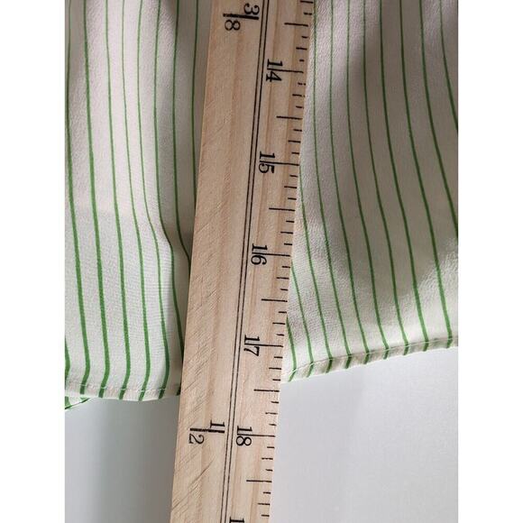 Alice + Olivia Green And White Ombre Silk Ruched Empire Swing Halter TOP Size S - Picture 12 of 14